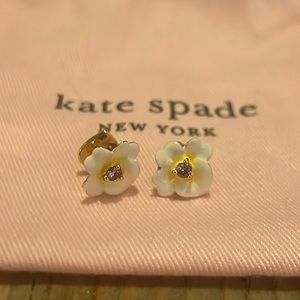 Kate Spade Pansy Earrings - Studs (White/Purple)